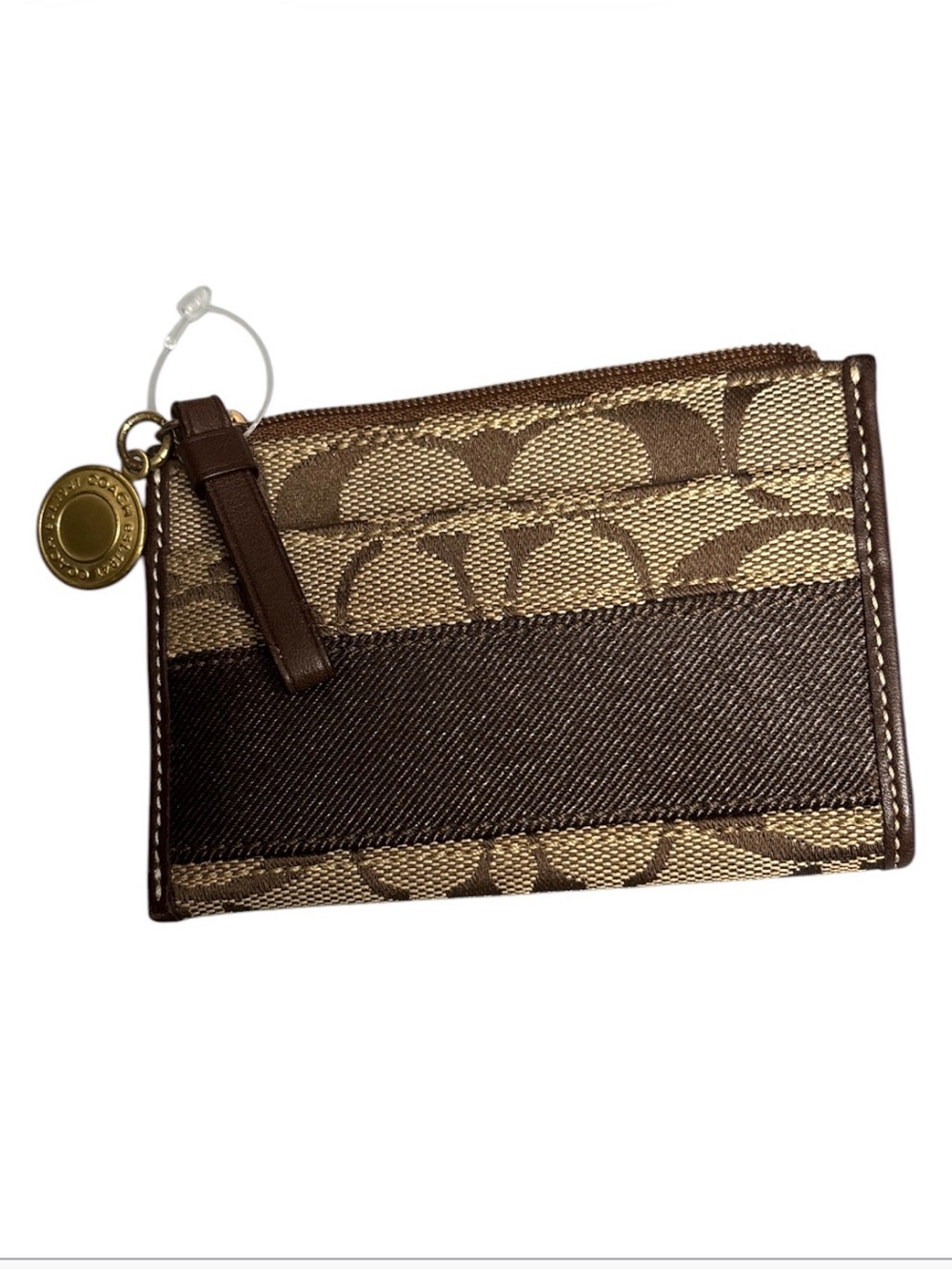 Coach Signature Canvas and Leather Mini Skinny ID Case